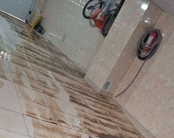 ورود آب باران به پارکینگ آپارتمان